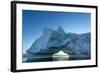 Midnight sunset behind an arched iceberg, Petermann Island, Antarctica-Paul Souders-Framed Photographic Print