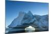 Midnight sunset behind an arched iceberg, Petermann Island, Antarctica-Paul Souders-Mounted Photographic Print