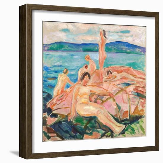 Midsummer, 1915 (Oil on Canvas)-Edvard Munch-Framed Giclee Print