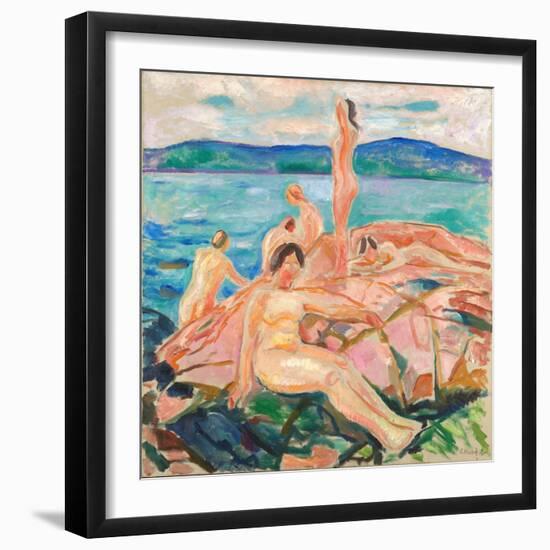 Midsummer, 1915 (Oil on Canvas)-Edvard Munch-Framed Giclee Print