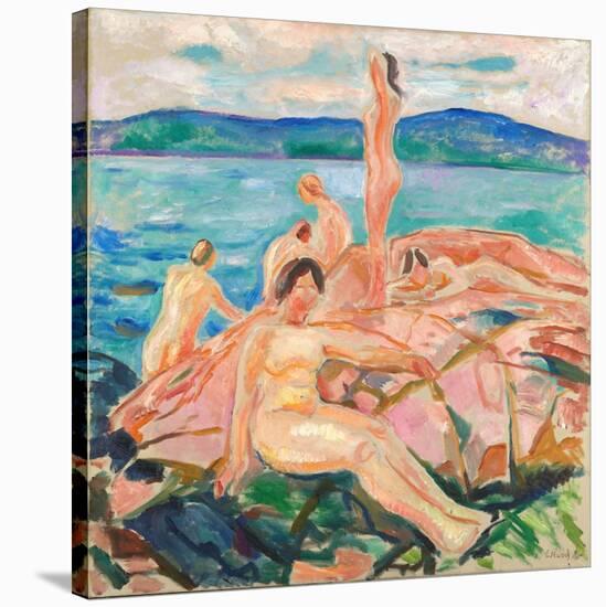Midsummer, 1915 (Oil on Canvas)-Edvard Munch-Stretched Canvas