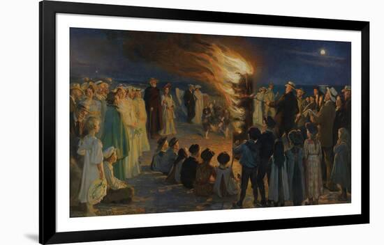 Midsummer Eve Bonfire on Skagen's Beach-Peter Severin Kroyer-Framed Premium Giclee Print