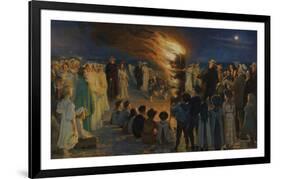 Midsummer Eve Bonfire on Skagen's Beach-Peter Severin Kroyer-Framed Premium Giclee Print