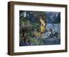 Midsummer fire at Jolster water-Nikolai Astrup-Framed Giclee Print