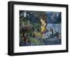 Midsummer fire at Jolster water-Nikolai Astrup-Framed Giclee Print