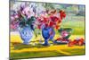 Midsummer flowers on garden table, 1993-Sue Wales-Mounted Giclee Print