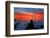 Midsummer sunset over The Wash, from Hunstanton beach, North Norfolk-Geraint Tellem-Framed Photographic Print