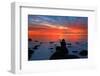 Midsummer sunset over The Wash, from Hunstanton beach, North Norfolk-Geraint Tellem-Framed Photographic Print