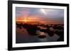 Midsummer sunset over The Wash from the beach at Hunstanton, north Norfolk-Geraint Tellem-Framed Photographic Print