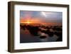 Midsummer sunset over The Wash from the beach at Hunstanton, north Norfolk-Geraint Tellem-Framed Photographic Print