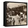 Midsummer Traffic under the Awnings of Shijo Bashidori, a Busy Thoroughfare of Kyoto, Japan, 1904-Underwood & Underwood-Framed Stretched Canvas