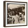 Midsummer Traffic under the Awnings of Shijo Bashidori, a Busy Thoroughfare of Kyoto, Japan, 1904-Underwood & Underwood-Framed Photographic Print