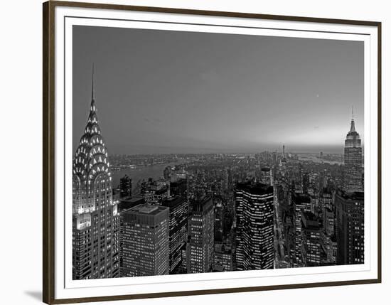 Midtown and Lower Manhattan at dusk-Richard Berenholtz-Framed Art Print