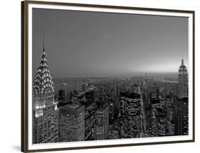 Midtown and Lower Manhattan at dusk-Richard Berenholtz-Framed Art Print