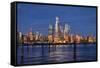 Midtown Manhattan at Dusk, New York City-George Oze-Framed Stretched Canvas