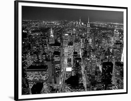 Midtown Manhattan at night-Richard Berenholtz-Framed Art Print