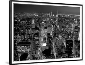 Midtown Manhattan at night-Richard Berenholtz-Framed Art Print