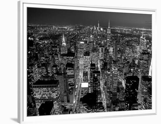 Midtown Manhattan at night-Richard Berenholtz-Framed Art Print