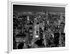 Midtown Manhattan at night-Richard Berenholtz-Framed Art Print