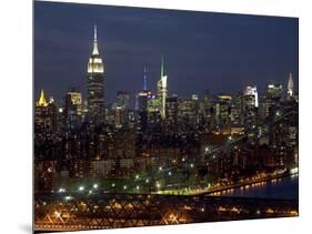 Midtown Manhattan at night-Richard Berenholtz-Mounted Art Print