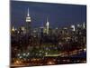 Midtown Manhattan at night-Richard Berenholtz-Mounted Art Print