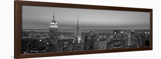 Midtown Manhattan at Sunset, Black and White-Richard Berenholtz-Framed Art Print