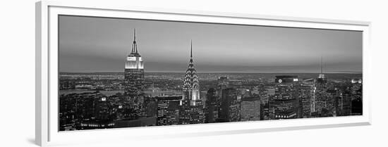 Midtown Manhattan at Sunset, Black and White-Richard Berenholtz-Framed Art Print