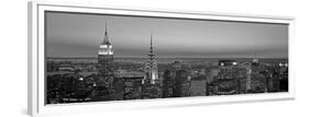 Midtown Manhattan at Sunset, Black and White-Richard Berenholtz-Framed Art Print