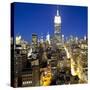 Midtown Manhattan, Elevated Dusk View Towards the Empire State Building, Manhattan, New York City,-Gavin Hellier-Stretched Canvas