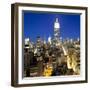 Midtown Manhattan, Elevated Dusk View Towards the Empire State Building, Manhattan, New York City,-Gavin Hellier-Framed Photographic Print