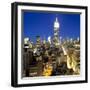 Midtown Manhattan, Elevated Dusk View Towards the Empire State Building, Manhattan, New York City,-Gavin Hellier-Framed Photographic Print