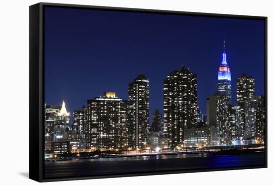 Midtown Manhattan Skyline at Night Lights, New York City-Zigi-Framed Stretched Canvas