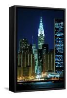 Midtown Manhattan Skyline at Night, New York City-Zigi-Framed Stretched Canvas