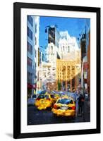 Midtown New York - In the Style of Oil Painting-Philippe Hugonnard-Framed Giclee Print