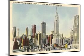 Midtown Skyline and Radio City, New York City-null-Mounted Art Print