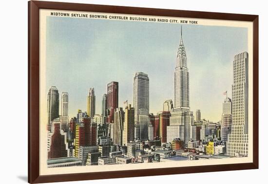 Midtown Skyline and Radio City, New York City-null-Framed Art Print