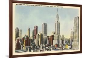 Midtown Skyline and Radio City, New York City-null-Framed Art Print