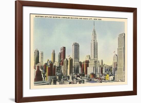 Midtown Skyline and Radio City, New York City-null-Framed Premium Giclee Print