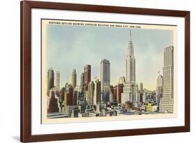 Midtown Skyline and Radio City, New York City-null-Framed Premium Giclee Print