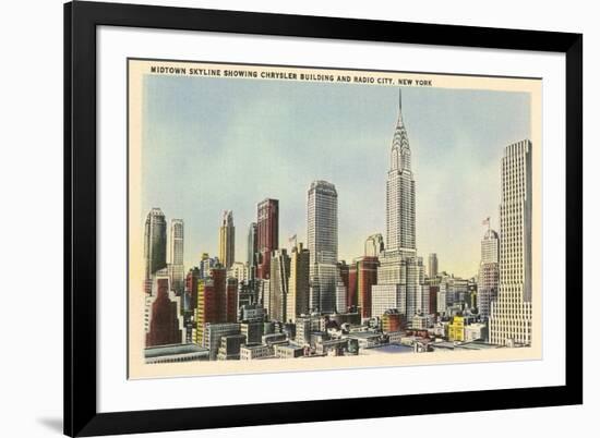 Midtown Skyline and Radio City, New York City-null-Framed Premium Giclee Print