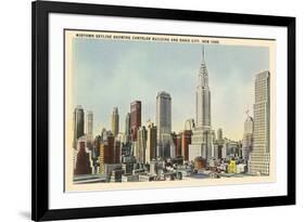 Midtown Skyline and Radio City, New York City-null-Framed Premium Giclee Print