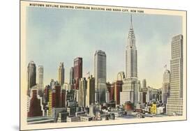 Midtown Skyline and Radio City, New York City-null-Mounted Premium Giclee Print