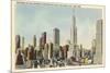 Midtown Skyline and Radio City, New York City-null-Mounted Art Print