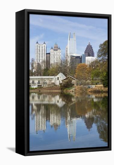Midtown Skyline from Piedmont Park, Atlanta, Georgia, United States of America, North America-Gavin Hellier-Framed Stretched Canvas