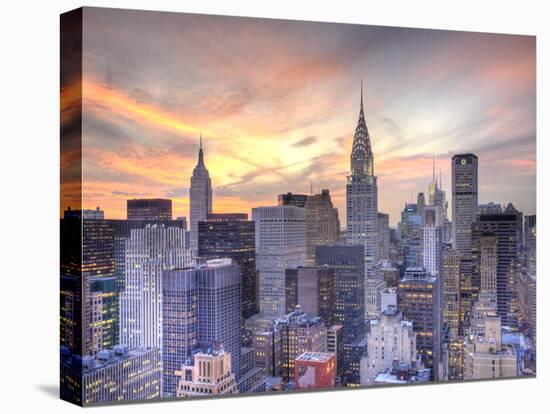 Midtown Skyline with Chrysler Building and Empire State Building, Manhattan, New York City, USA-Jon Arnold-Stretched Canvas