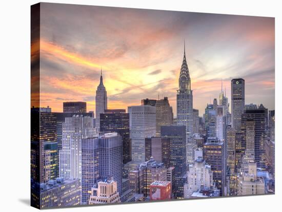 Midtown Skyline with Chrysler Building and Empire State Building, Manhattan, New York City, USA-Jon Arnold-Stretched Canvas