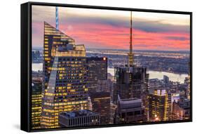 Midtown Skyline with Empire State Building from the Rockefeller Center, Manhattan, New York City-ClickAlps-Framed Stretched Canvas