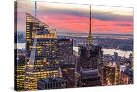 Midtown Skyline with Empire State Building from the Rockefeller Center, Manhattan, New York City-ClickAlps-Stretched Canvas