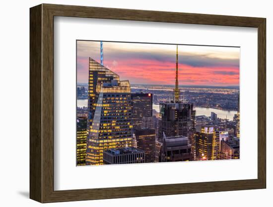 Midtown Skyline with Empire State Building from the Rockefeller Center, Manhattan, New York City-ClickAlps-Framed Photographic Print