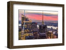 Midtown Skyline with Empire State Building from the Rockefeller Center, Manhattan, New York City-ClickAlps-Framed Photographic Print